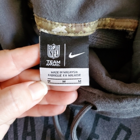 7483 * NFL Nike 2021 Salute to Service Half Hoodie Gray Size M - Picture 3 of 12